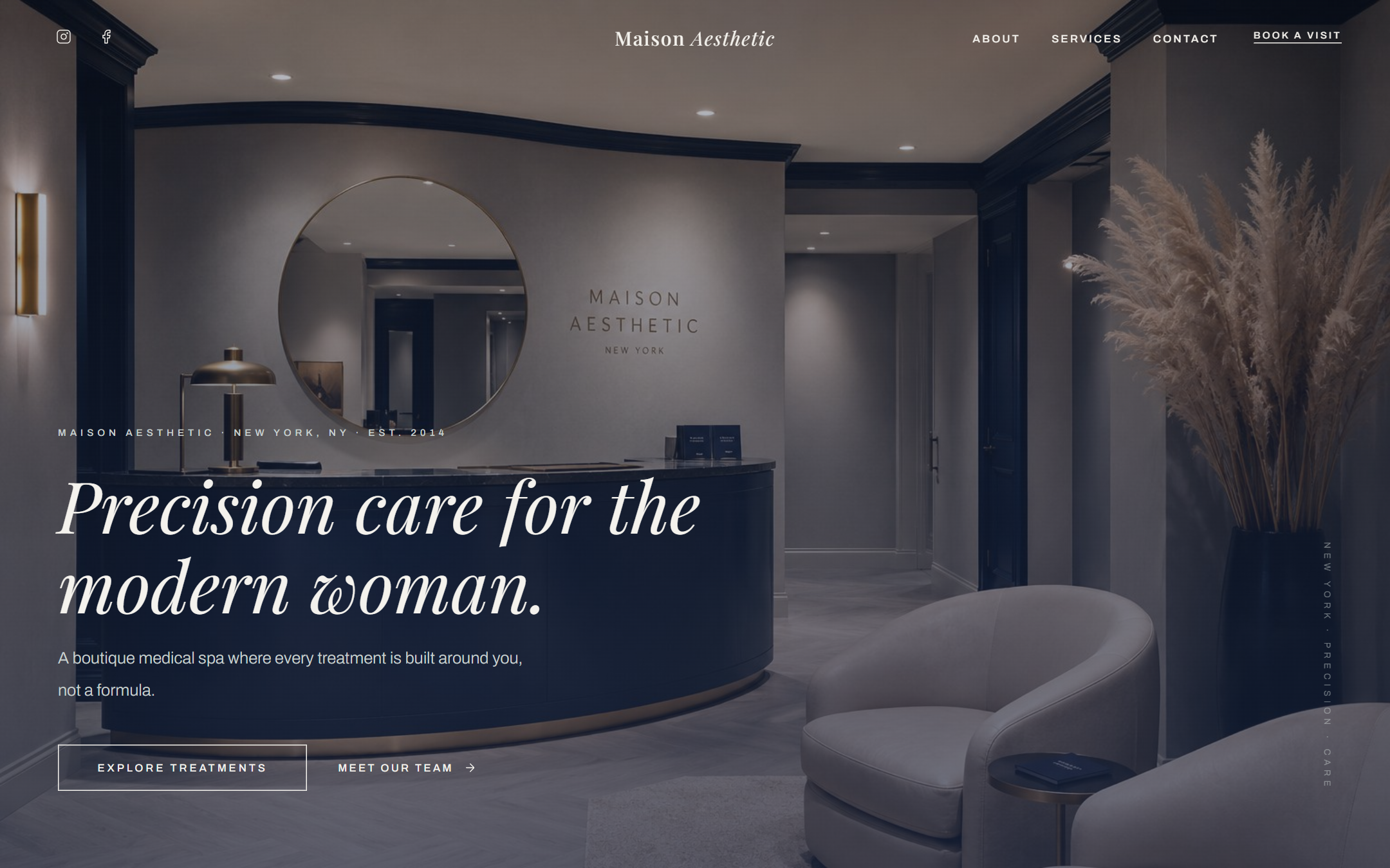 Maison Aesthetic homepage screenshot