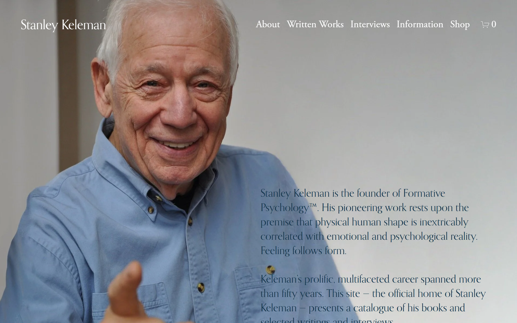 Stanley Keleman homepage screenshot