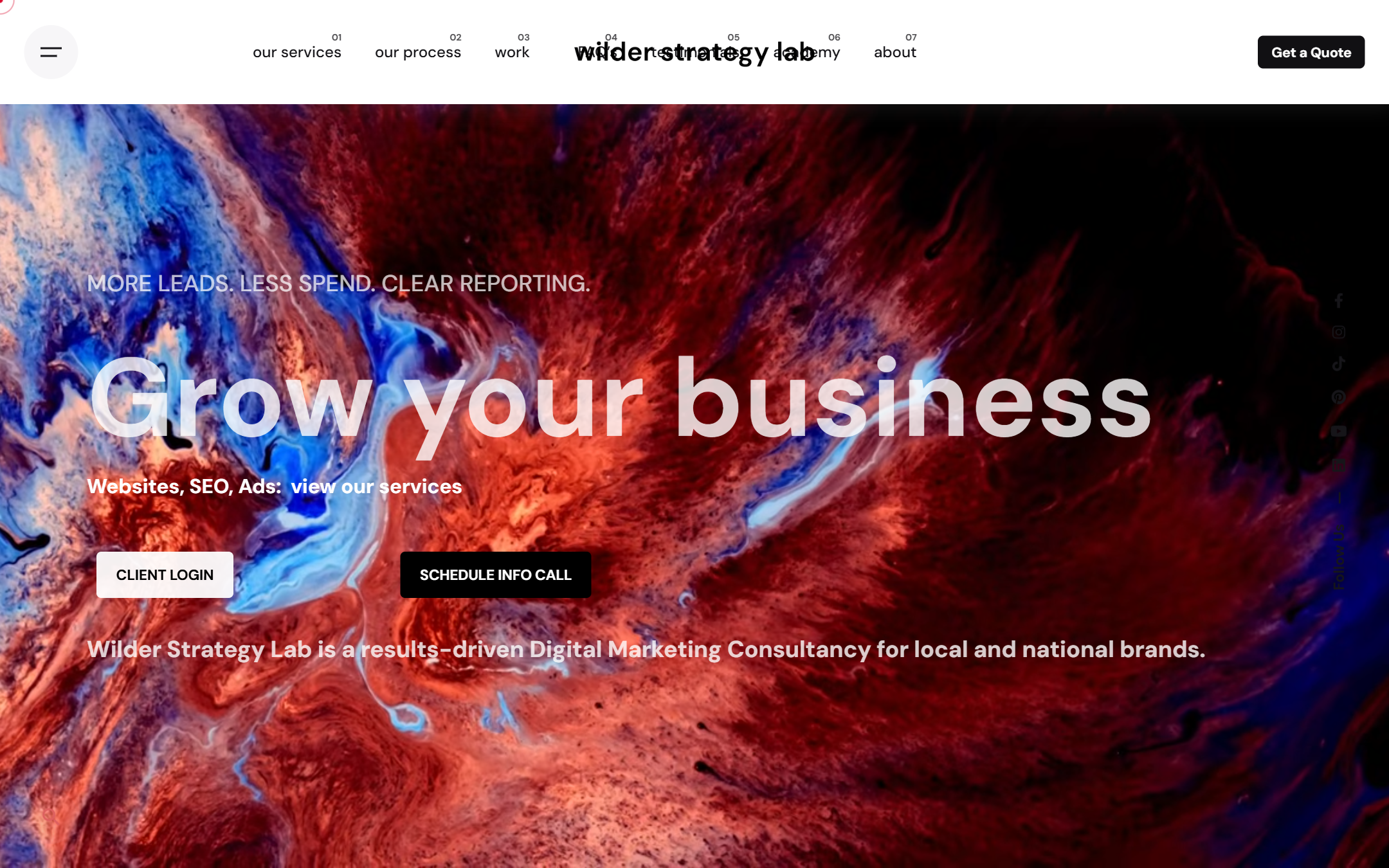 Wilder Strategy Lab homepage screenshot