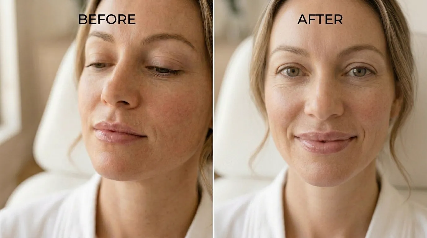 Natural glowing skin result