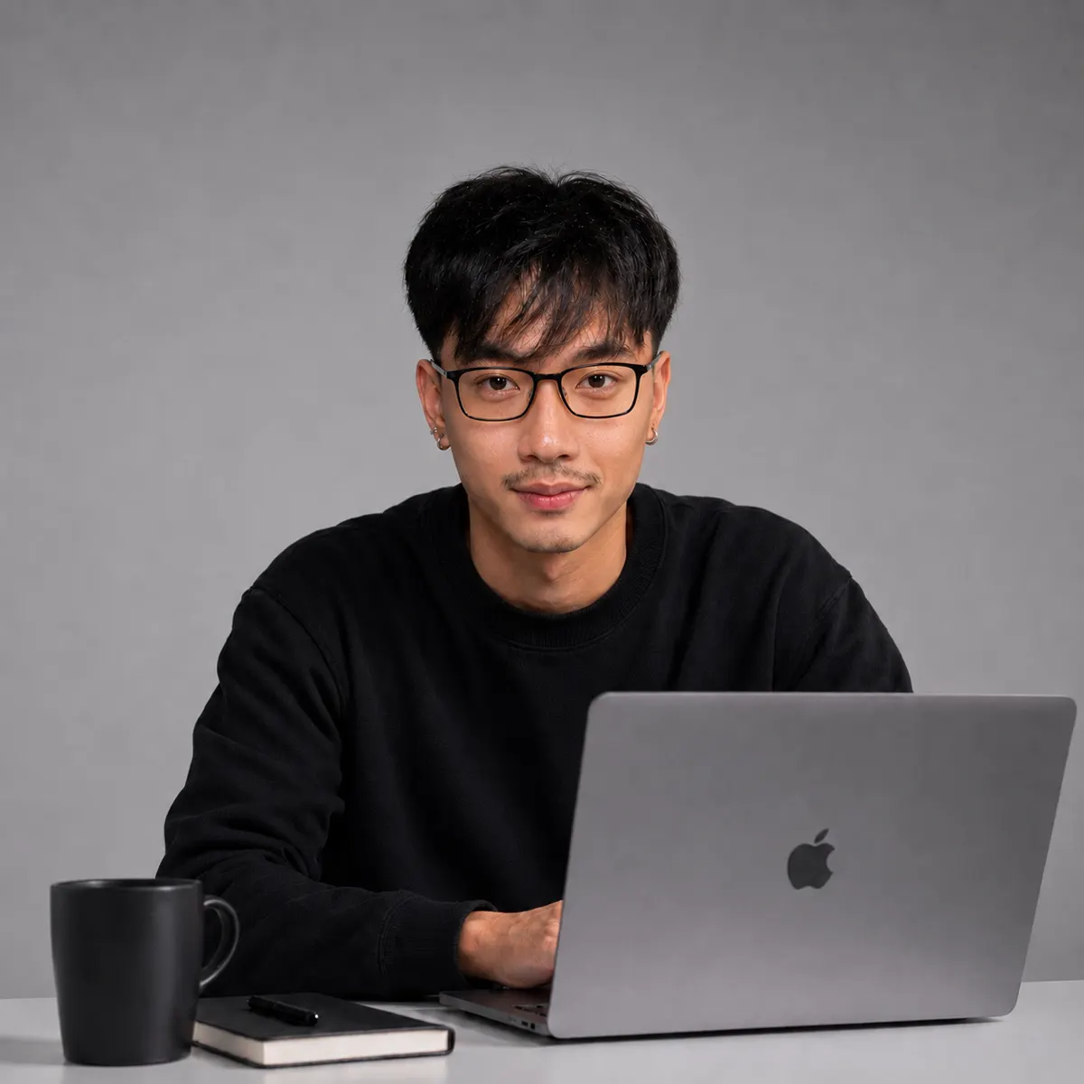 Nathan, founder of LIWAN, at his desk